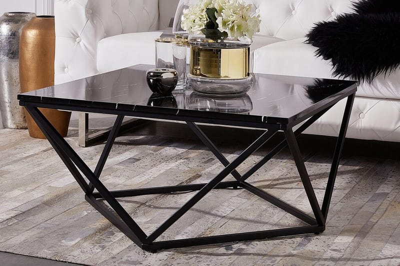 Kubsch Kaffebord Marmormønster - Svart - Møbler - Bord - Sofabord