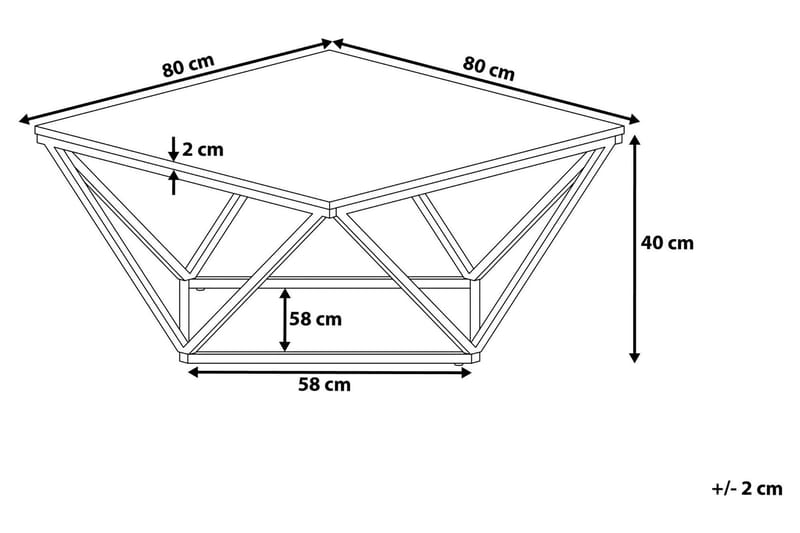 Kubsch Kaffebord Marmormønster - Svart - Møbler - Bord - Sofabord