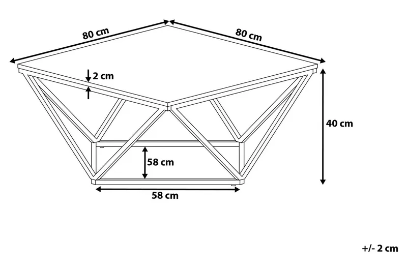 Kubsch Kaffebord Marmormønster - Svart - Møbler - Bord - Sofabord