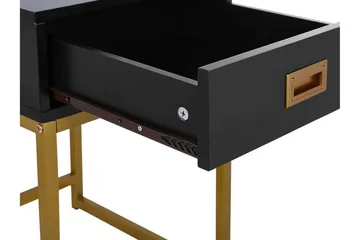 Largona Kvadratisk Sofabord med Skuffer 40 cm i Tre med Metallstativ - Sort - Møbler - Bord - Sofabord
