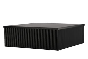 Lenox Kvadratisk Sofabord 90 cm i Tre med Riflet Sarg - Sort - Møbler - Bord - Sofabord