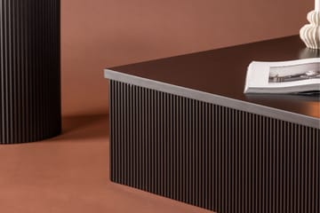 Lenox Kvadratisk Sofabord 90 cm i Tre med Riflet Sarg - Sort - Møbler - Bord - Sofabord