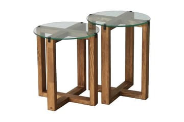 Liepene Settbord 50x40x50 cm Rundt - Brun - Møbler - Bord - Sofabord