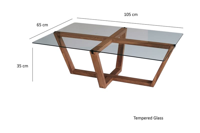 Liepene Sofabord 105x35x105 cm - Brun - Møbler - Bord - Sofabord