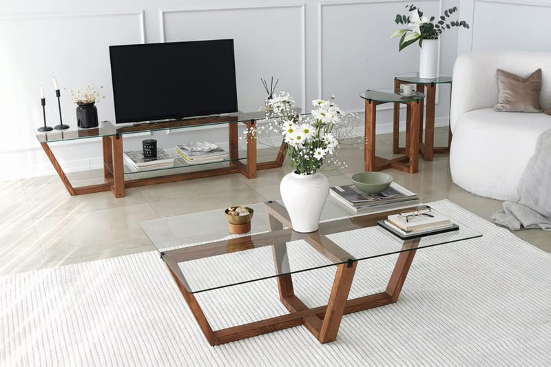 Liepene Sofabord 105x35x105 cm - Brun - Møbler - Bord - Sofabord