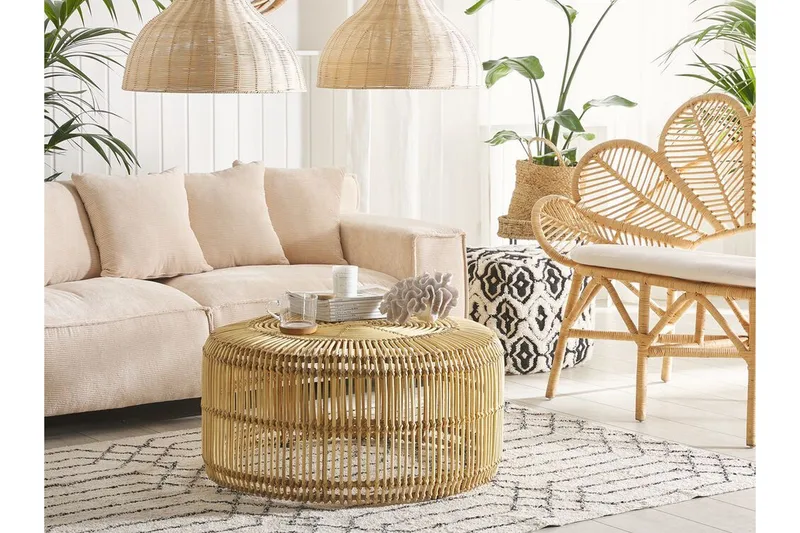 Limni Sofabord 84 cm - Rotting/Lyst Tre - Møbler - Bord - Sofabord