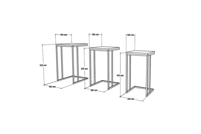 Lofita Settbord 40x61,8x40 cm - Blå - Sofabord - Settbord