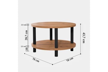 Lofita Sofabord 70x43,7x70 cm Rundt - Brun/Svart - Møbler - Bord - Sofabord