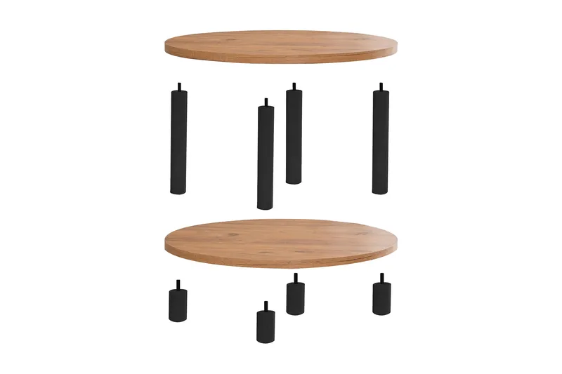 Lofita Sofabord 70x43,7x70 cm Rundt - Brun/Svart - Møbler - Bord - Sofabord