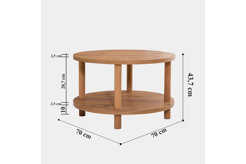 Lofita Sofabord 70x43,7x70 cm Rundt - Grønn - Møbler - Bord - Sofabord
