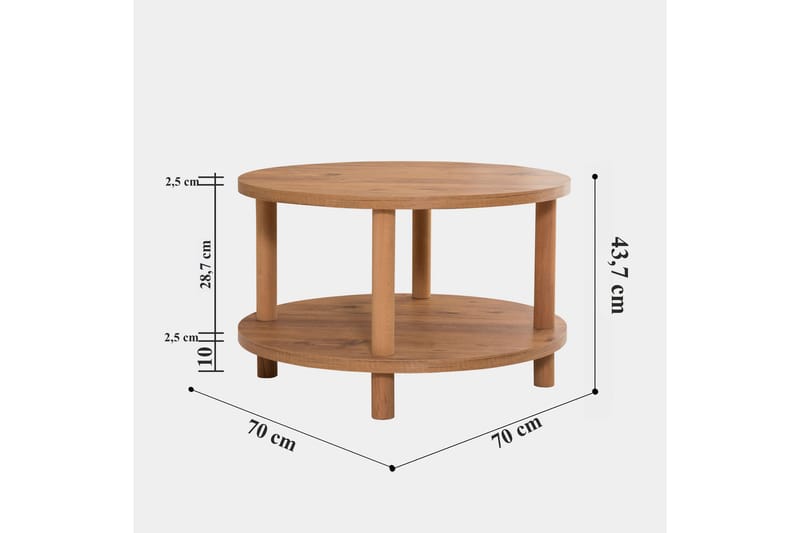 Lofita Sofabord 70x43,7x70 cm Rundt - Grønn - Sofabord