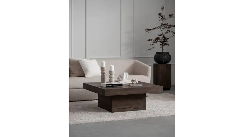 Sofabord Lunvik 100x100 cm - Brunlakkert - Møbler - Bord - Sofabord