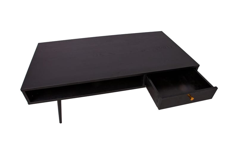 Luxem Sofabord 115 cm med Oppbevaringsskuff + Hylle - Svart/Kobber - Møbler - Bord - Sofabord