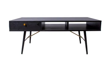 Luxem Sofabord 115 cm med Oppbevaringsskuff + Hylle - Svart/Kobber - Møbler - Bord - Sofabord
