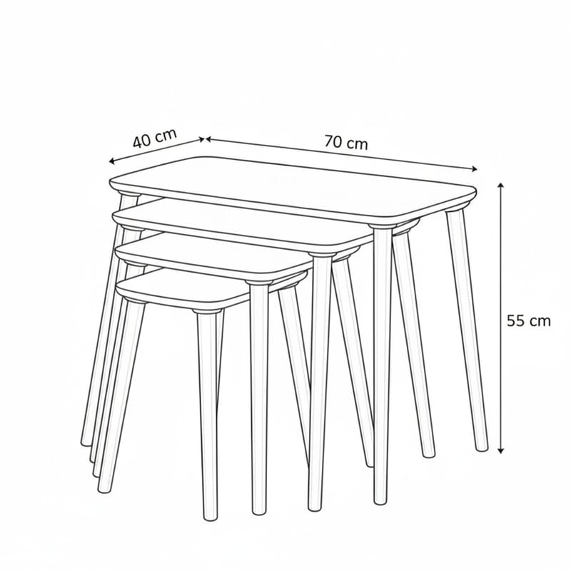 Lyvenn settbord 70 cm - Eik - Møbler - Bord - Sofabord - Kistebord