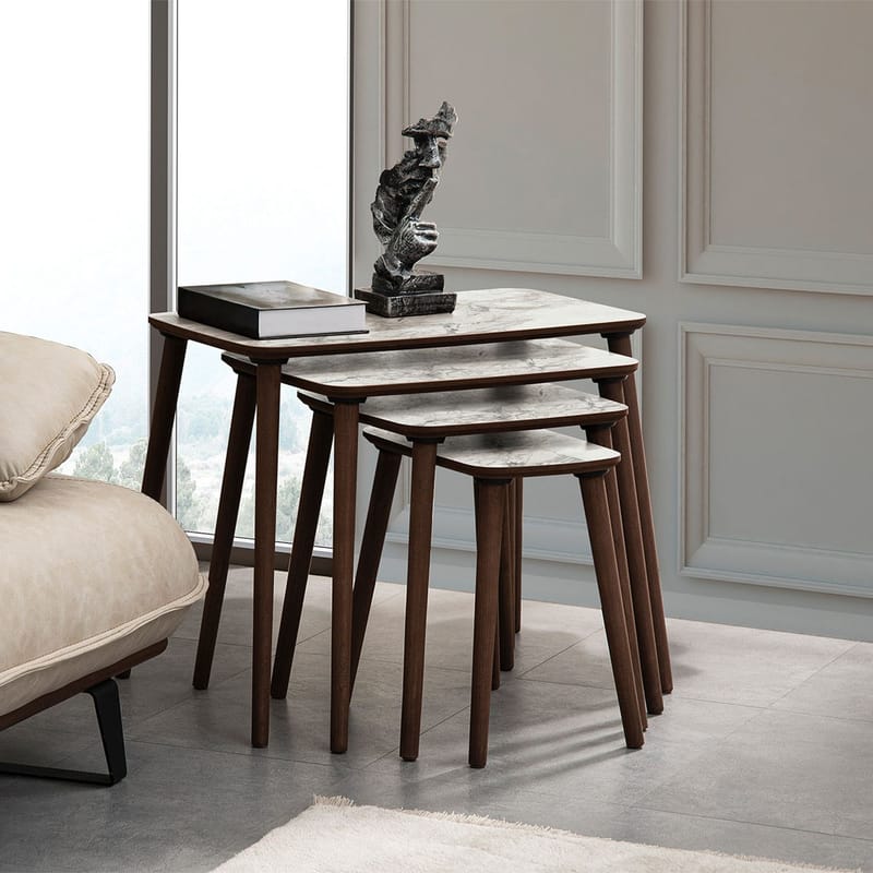 Lyvenn settbord 70 cm - Hvit - Møbler - Bord - Sofabord - Kistebord