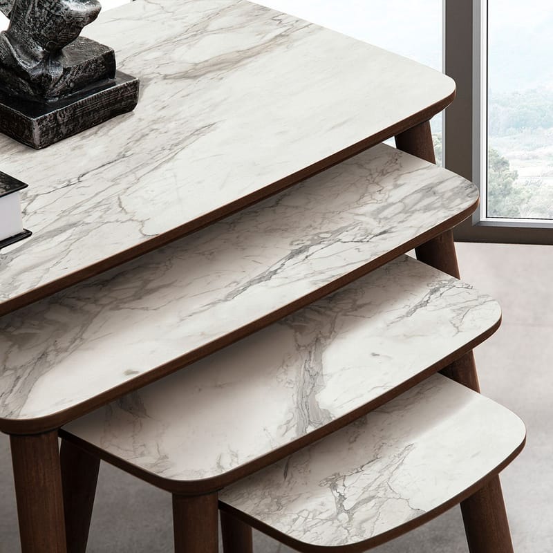 Lyvenn settbord 70 cm - Hvit - Møbler - Bord - Sofabord - Kistebord