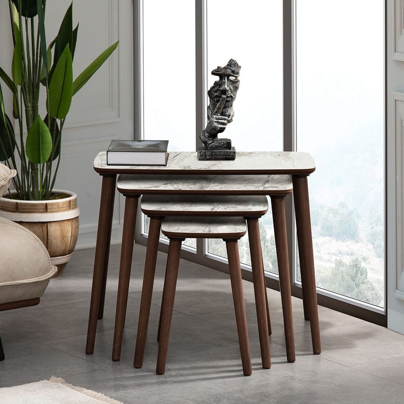 Lyvenn settbord 70 cm - Hvit - Møbler - Bord - Sofabord - Kistebord