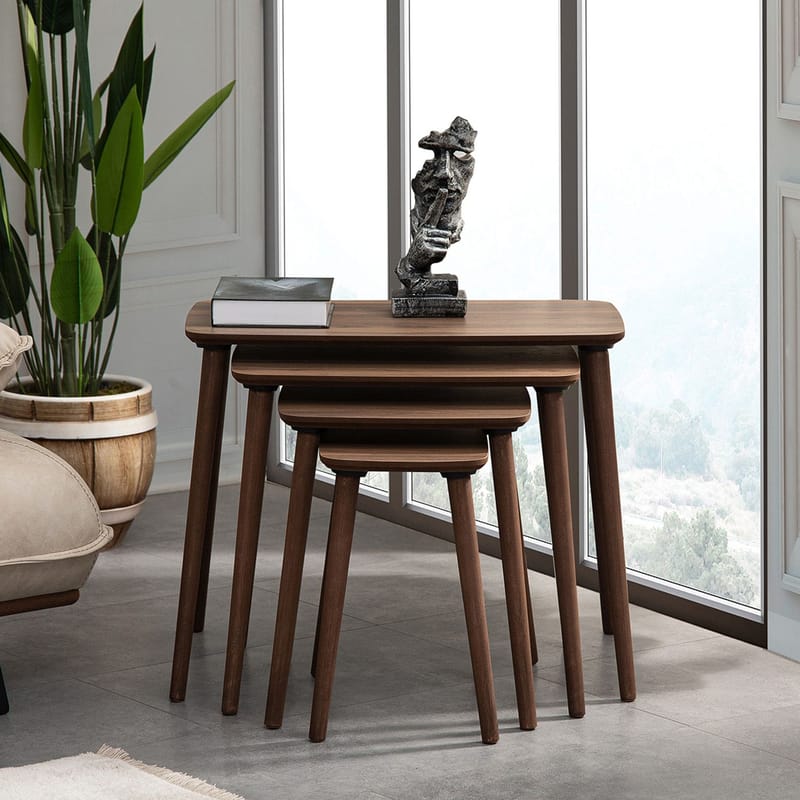 Lyvenn settbord 70 cm - Valnøtt - Møbler - Bord - Sofabord - Kistebord