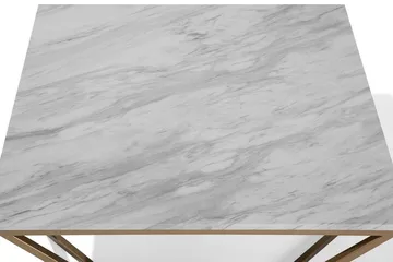 Malibu Kvadratisk Sofabord 80 cm i Marmor med Metallstativ - Hvit - Møbler - Bord - Sofabord