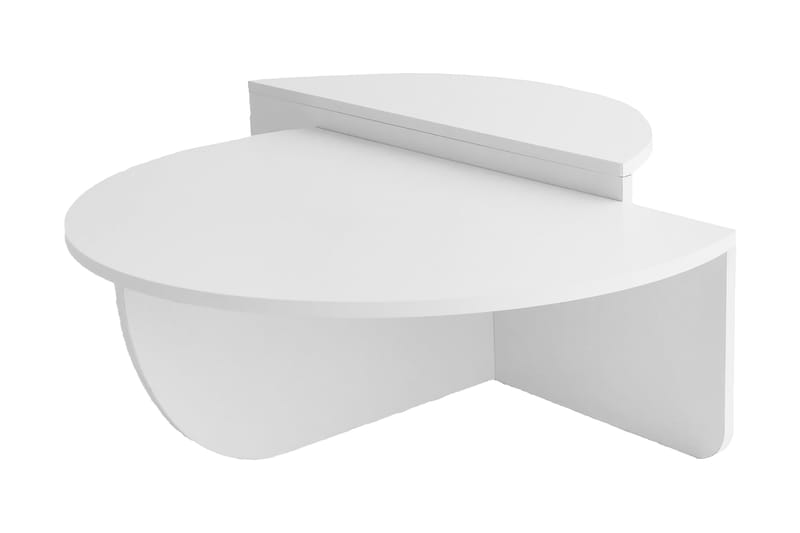 Malling Sofabord 90x30x90 cm Oval - Hvit - Møbler - Bord - Sofabord