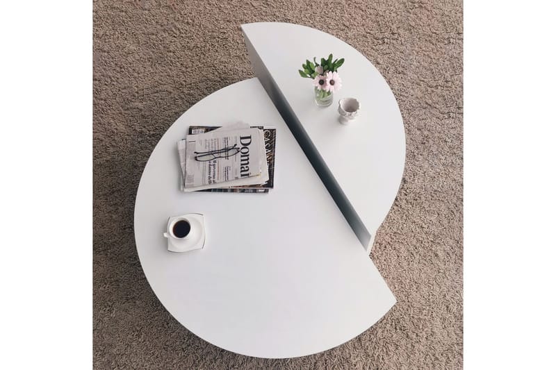 Malling Sofabord 90x30x90 cm Oval - Hvit - Møbler - Bord - Sofabord