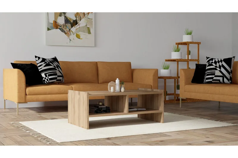 Malling Sofabord 90x35x90 cm - Brun - Møbler - Bord - Sofabord