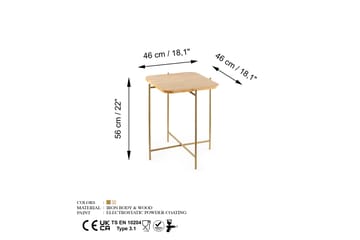 Mamta Kvadratisk Sofabord 46 cm i Lyst Tre - Beige - Møbler - Bord - Sofabord