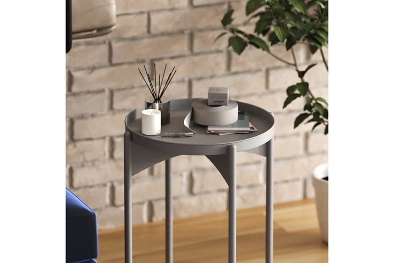 Mamta Rundt Sofabord Skittbord 44 cm i Metall - Grå - Møbler - Bord - Sofabord
