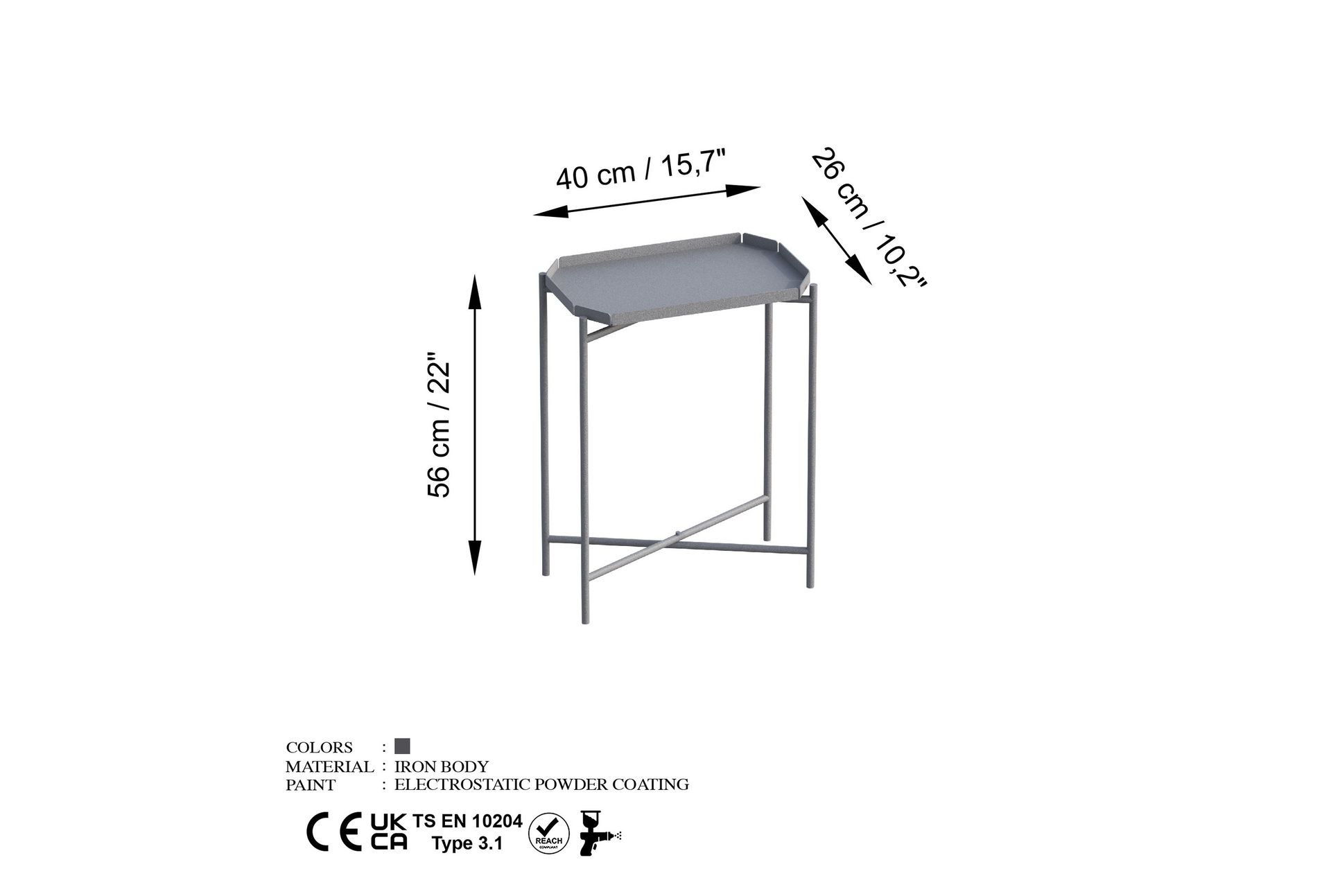 Mamta Sofabord 26 cm - Grå - Møbler - Bord - Sofabord