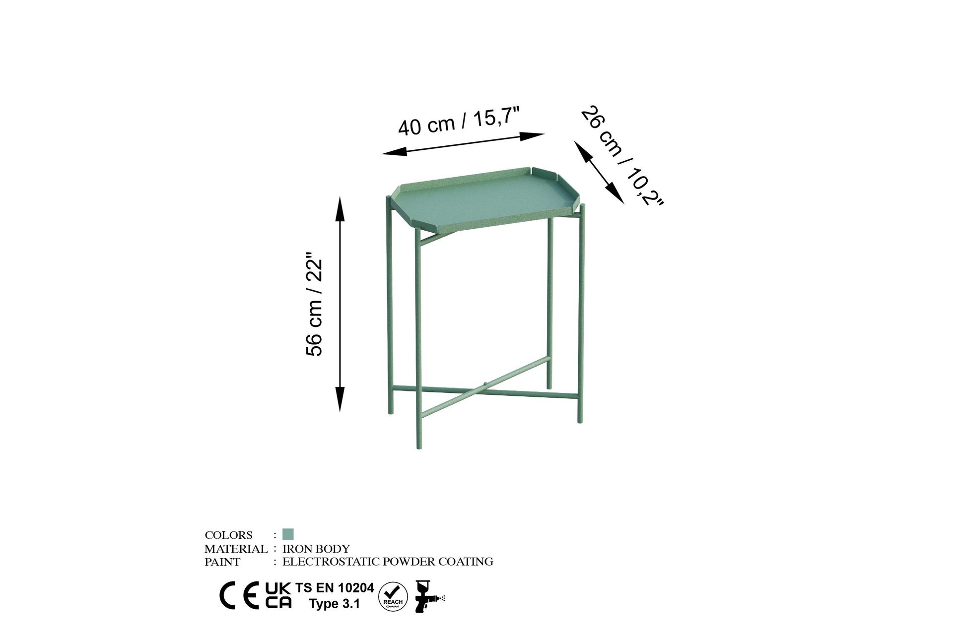 Mamta Sofabord 26 cm - Green - Møbler - Bord - Sofabord
