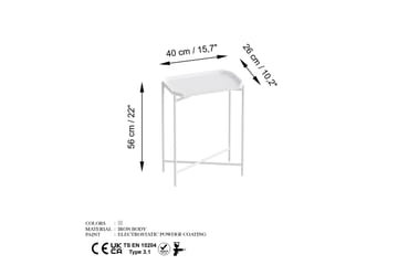 Mamta Sofabord 26 cm - Hvit - Møbler - Bord - Sofabord