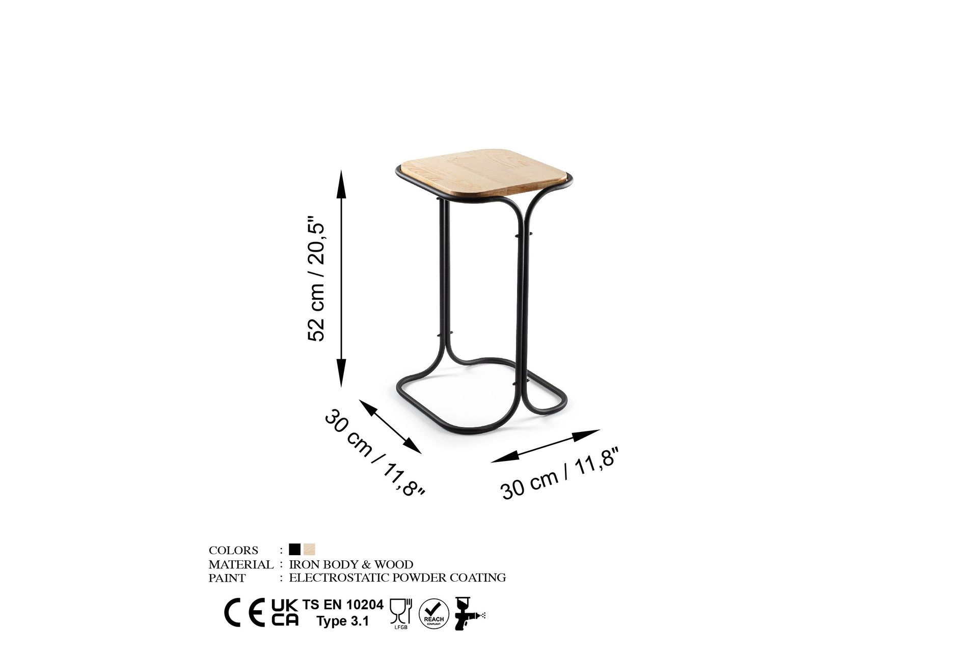 Mamta Sofabord 30 cm - Svart/Naturell - Møbler - Bord - Sofabord