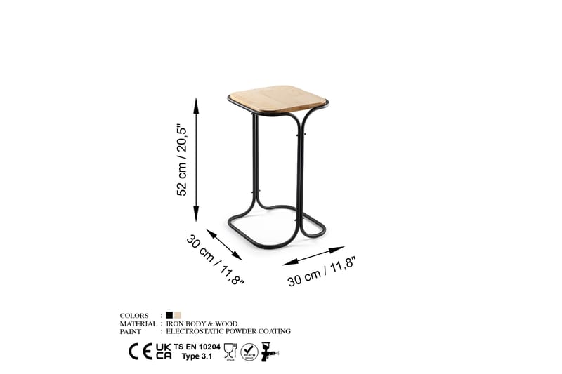 Mamta Sofabord 30 cm - Svart/Naturell - Møbler - Bord - Sofabord