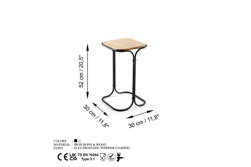 Mamta Sofabord 30 cm - Svart/Naturell - Sofabord