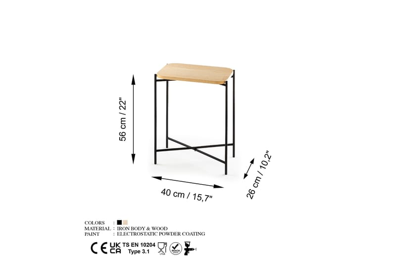 Mamta Sofabord 40 cm - Svart/Naturell - Sofabord