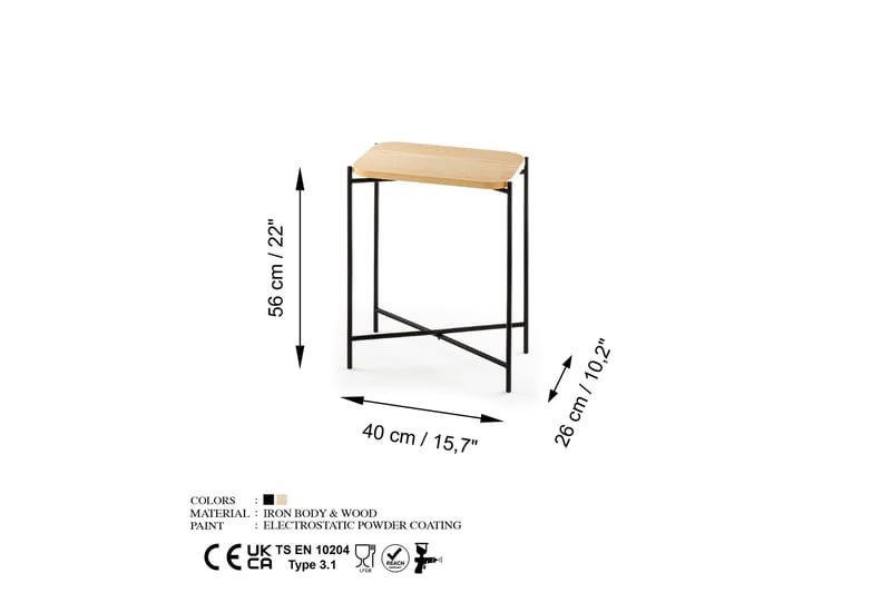 Mamta Sofabord 40 cm - Svart/Naturell - Møbler - Bord - Sofabord
