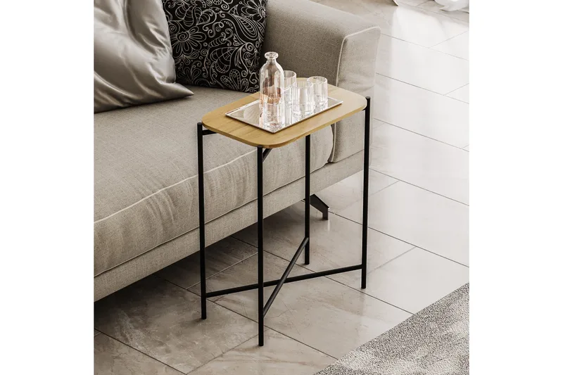 Mamta Sofabord 40 cm, Svart/Naturell