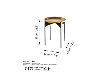 Mamta Sofabord 44 cm - Gull/Svart - Møbler - Bord - Sofabord