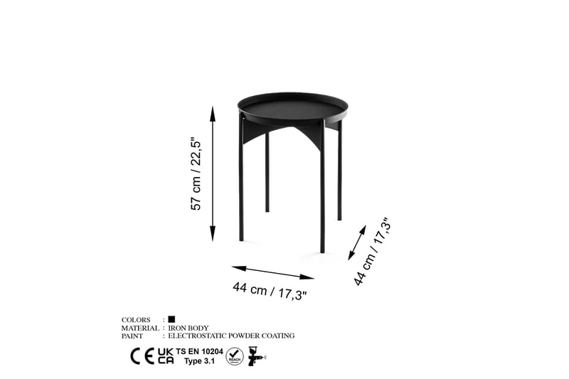Mamta Sofabord 44 cm - Svart - Sofabord