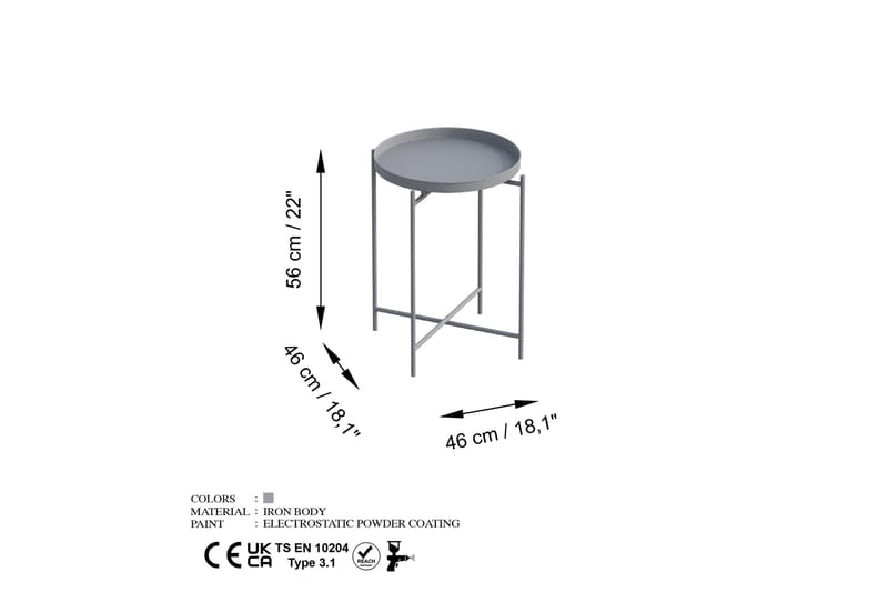 Mamta Sofabord 46 cm - Grå - Møbler - Bord - Sofabord