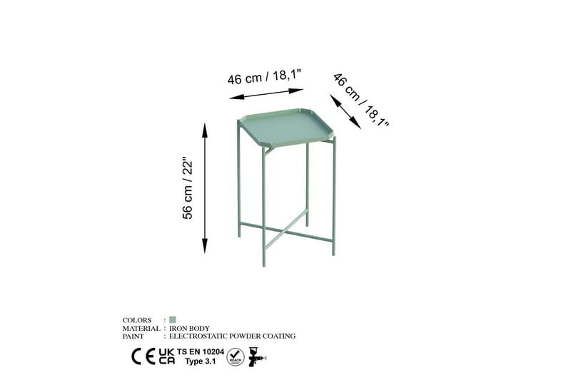 Mamta Sofabord 46 cm - Green - Møbler - Bord - Sofabord