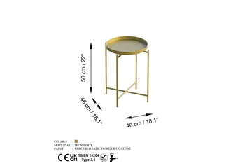Mamta Sofabord 46 cm - Gull - Møbler - Bord - Sofabord