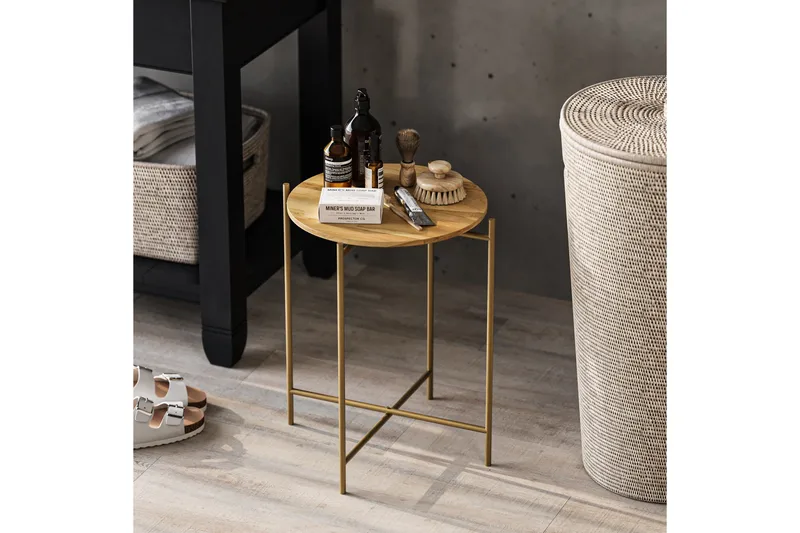Mamta Sofabord 46 cm, Gull/Naturell