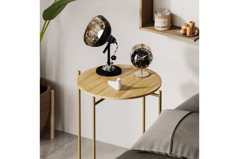 Mamta Sofabord 46 cm - Gull/Naturell - Møbler - Bord - Sofabord