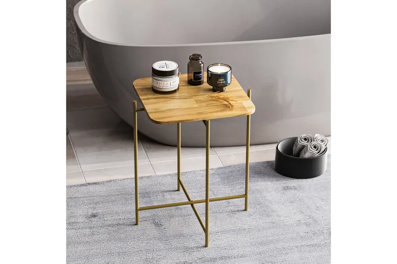 Mamta Sofabord 46 cm - Gull/Naturell - Møbler - Bord - Sofabord