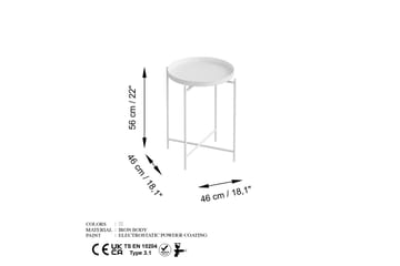 Mamta Sofabord 46 cm - Hvit - Møbler - Bord - Sofabord