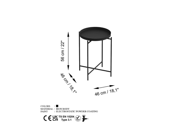 Mamta Sofabord 46 cm - Svart - Sofabord