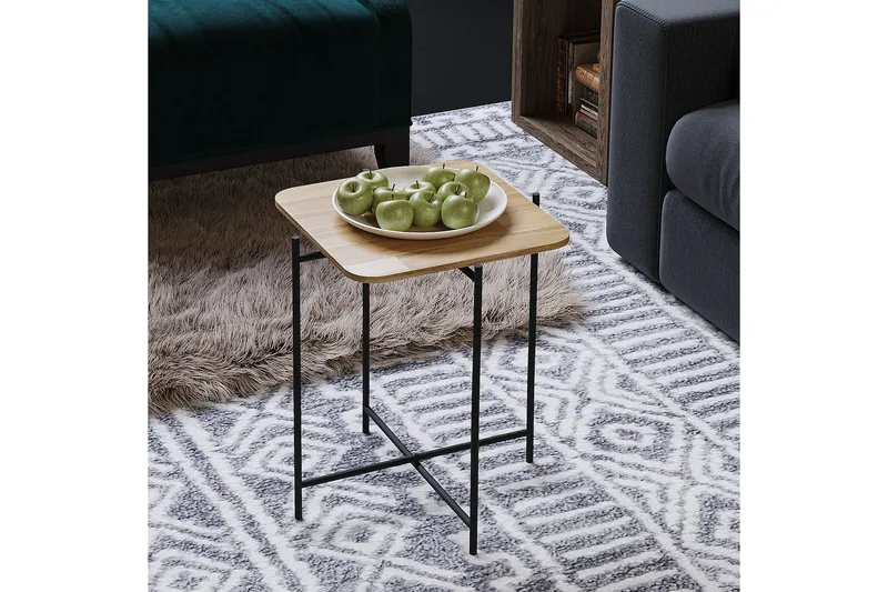 Mamta Sofabord 46 cm, Svart/Naturell