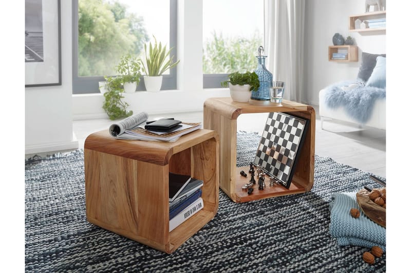 Mancheno Settbord 36 cm 2 Bord - Akasie - Møbler - Bord - Sofabord